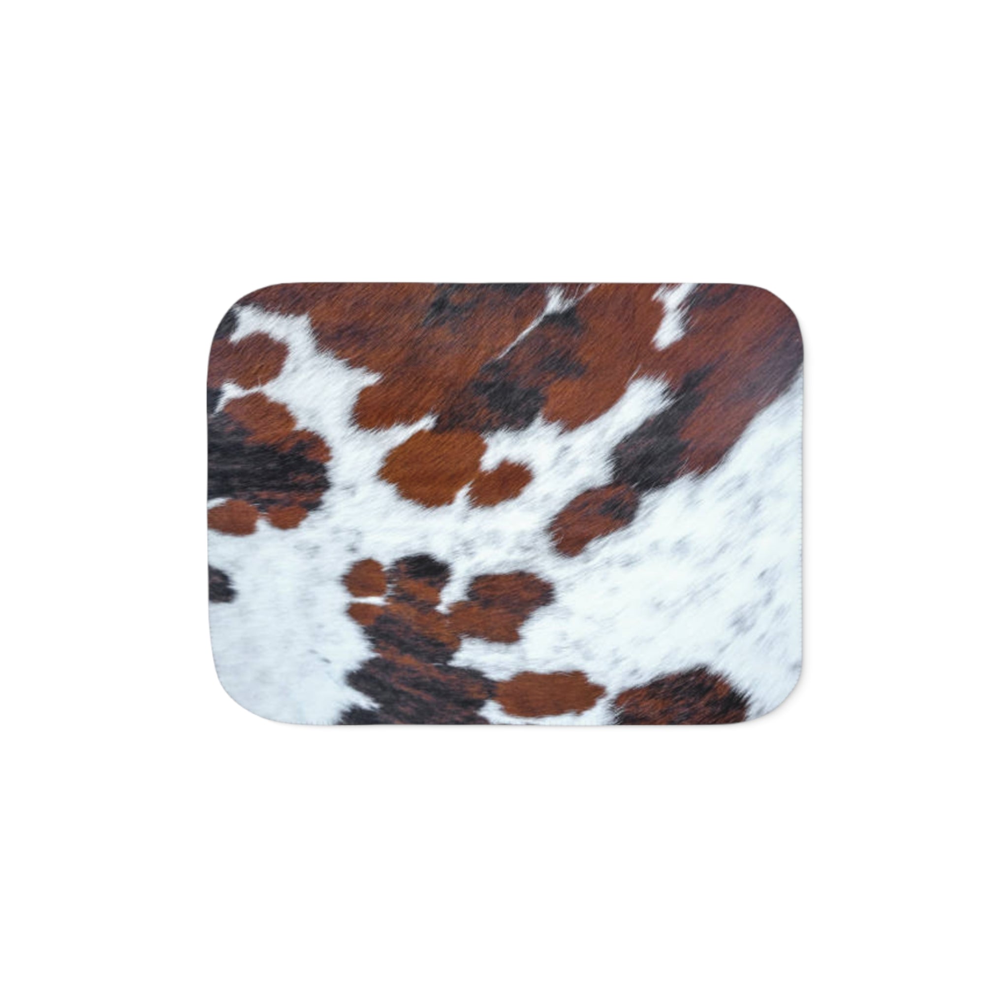 Cowhide Sherpa Blanket — Reversible Brown & Cream Cozy Throw