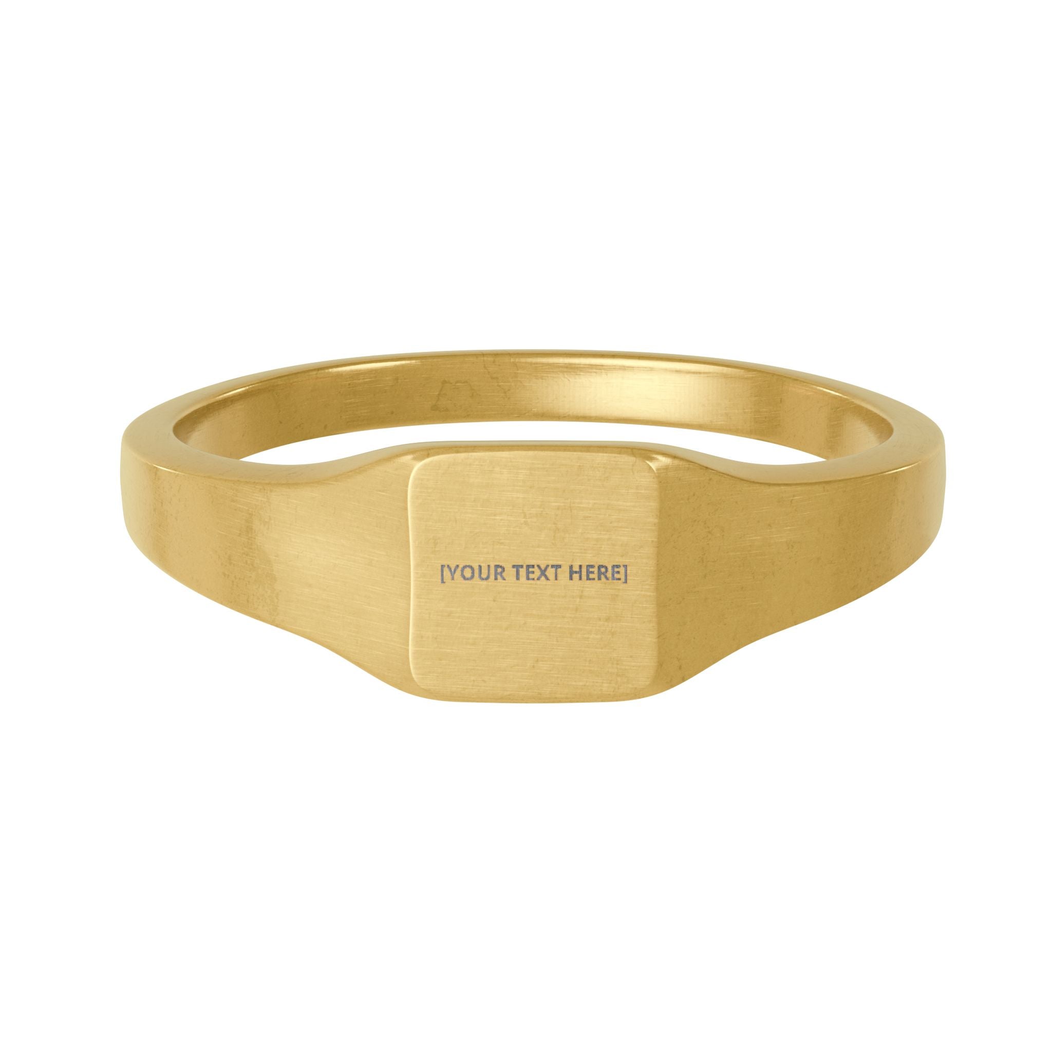 Engravable Square Signet Ring — Stainless Steel Personalized Jewelry